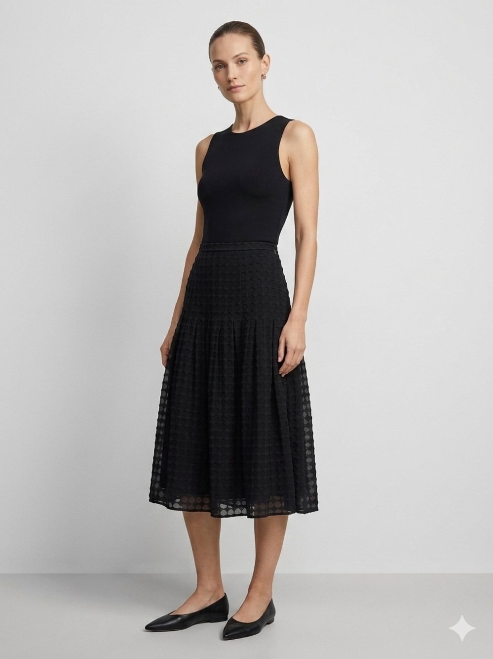 Akris Punto Textured Midi Skirt